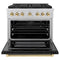 Autograph Edition 36 In. 5.2 Cu. Ft. Paramount Gas Range With 6 Burner Duopro™ Cooktop And Convection Gas Oven With Black Matte Door And Polished Gold Accents