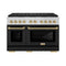 Autograph Edition 48 In. 6.7 Cu. Ft. Paramount Gas Range With 8 Burner Duopro™ Cooktop And Dual Ovens With Black Matte Doors And Champagne Bronze Accents
