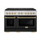 Autograph Edition 48 In. 6.7 Cu. Ft. Paramount Gas Range With 8 Burner Duopro™ Cooktop And Dual Ovens With Black Matte Doors And Champagne Bronze Accents