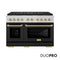 Autograph Edition 48 In. 6.7 Cu. Ft. Paramount Gas Range With 8 Burner Duopro™ Cooktop And Dual Ovens With Black Matte Doors And Champagne Bronze Accents