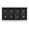 Autograph Edition 48 In. 6.7 Cu. Ft. Paramount Gas Range With 8 Burner Duopro™ Cooktop And Dual Ovens With Black Matte Doors And Champagne Bronze Accents