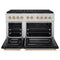 Autograph Edition 48 In. 6.7 Cu. Ft. Paramount Gas Range With 8 Burner Duopro™ Cooktop And Dual Ovens With Black Matte Doors And Polished Gold Accents