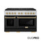 Autograph Edition 48 In. 6.7 Cu. Ft. Paramount Gas Range With 8 Burner Duopro™ Cooktop And Dual Ovens With Black Matte Doors And Polished Gold Accents