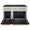 Autograph Edition 48 In. 6.7 Cu. Ft. Paramount Gas Range With 8 Burner Duopro™ Cooktop And Dual Ovens With Black Matte Doors And Polished Gold Accents