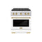 Autograph Edition 30 In. 4.2 Cu. Ft. Paramount Gas Range With 4 Burner Duopro™ Cooktop And Convection Gas Oven In Stainless Steel With White Matte Door And Champagne Bronze Accents