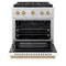 Autograph Edition 30 In. 4.2 Cu. Ft. Paramount Gas Range With 4 Burner Duopro™ Cooktop And Convection Gas Oven In Stainless Steel With White Matte Door And Champagne Bronze Accents