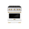 Autograph Edition 30 In. 4.2 Cu. Ft. Paramount Gas Range With 4 Burner Duopro™ Cooktop And Convection Gas Oven In Stainless Steel With White Matte Door And Champagne Bronze Accents