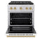 Autograph Edition 30 In. 4.2 Cu. Ft. Paramount Gas Range With 4 Burner Duopro™ Cooktop And Convection Gas Oven In Stainless Steel With White Matte Door And Champagne Bronze Accents