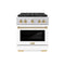 Autograph Edition 30 In. 4.2 Cu. Ft. Paramount Gas Range With 4 Burner Duopro™ Cooktop And Convection Gas Oven In Stainless Steel With White Matte Door And Polished Gold Accents