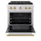 Autograph Edition 30 In. 4.2 Cu. Ft. Paramount Gas Range With 4 Burner Duopro™ Cooktop And Convection Gas Oven In Stainless Steel With White Matte Door And Polished Gold Accents
