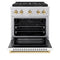 Autograph Edition 30 In. 4.2 Cu. Ft. Paramount Gas Range With 4 Burner Duopro™ Cooktop And Convection Gas Oven In Stainless Steel With White Matte Door And Polished Gold Accents