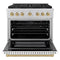 Autograph Edition 36 In. 5.2 Cu. Ft. Paramount Gas Range With 6 Burner Duopro™ Cooktop And Convection Gas Oven With White Matte Door And Champagne Bronze Accents