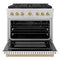 Autograph Edition 36 In. 5.2 Cu. Ft. Paramount Gas Range With 6 Burner Duopro™ Cooktop And Convection Gas Oven With White Matte Door And Champagne Bronze Accents