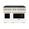 Autograph Edition 48 In. 6.7 Cu. Ft. Paramount Gas Range With 8 Burner Duopro™ Cooktop And Dual Ovens With White Matte Doors And Champagne Bronze Accents
