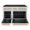 Autograph Edition 48 In. 6.7 Cu. Ft. Paramount Gas Range With 8 Burner Duopro™ Cooktop And Dual Ovens With White Matte Doors And Champagne Bronze Accents