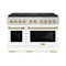 Autograph Edition 48 In. 6.7 Cu. Ft. Paramount Gas Range With 8 Burner Duopro™ Cooktop And Dual Ovens With White Matte Doors And Champagne Bronze Accents