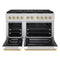 Autograph Edition 48 In. 6.7 Cu. Ft. Paramount Gas Range With 8 Burner Duopro™ Cooktop And Dual Ovens With White Matte Doors And Champagne Bronze Accents