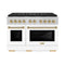 Autograph Edition 48 In. 6.7 Cu. Ft. Paramount Gas Range With 8 Burner Duopro™ Cooktop And Dual Ovens With White Matte Doors And Polished Gold Accents