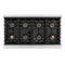 Autograph Edition 48 In. 6.7 Cu. Ft. Paramount Gas Range With 8 Burner Duopro™ Cooktop And Dual Ovens With White Matte Doors And Polished Gold Accents