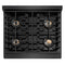 Autograph Edition 30 In. Paramount Gas Rangetop With 4 Burner Duopro™ Cooktop In Black Satin Stainless Steel And Polished Gold Accents