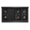 Autograph Edition 48 In. Paramount Gas Rangetop With 8 Burner Duopro™ Cooktop In Black Satin Stainless Steel And Polished Gold Accents