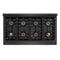 Designer Collection 48 In. Paramount Gas Rangetop With 8 Burner Duopro™ Cooktop In Black Satin Stainless Steel With Matte Black And Champagne Bronze Accents