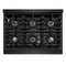 Autograph Edition 36 In. Paramount Gas Rangetop With 6 Burner Duopro™ Cooktop In Black Stainless Steel And Champagne Bronze Accents