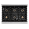 Autograph Edition 36 In. Paramount Gas Rangetop With 6 Burner Duopro™ Cooktop In Satin Stainless Steel And Polished Gold Accents