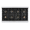 Autograph Edition 48 In. Paramount Gas Rangetop With 8 Burner Duopro™ Cooktop In Satin Stainless Steel And Matte Black Accents