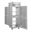 Refrigerator, Single Section Pass Thru Upright, Half Stainless Doors with Lock