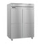 Refrigerator, Two Section Pass Thru Upright, Half Stainless Doors with Lock
