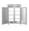Refrigerator, Two Section Pass Thru Upright, Half Stainless Doors with Lock