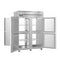 Refrigerator, Two Section Pass Thru Upright, Half Stainless Doors with Lock