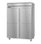 Refrigerator, Two Section Pass Thru Upright, Half Stainless Doors with Lock