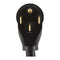 4' Electric Range Power Cord, rated 50 A, 4-wire with ring terminal connectors, and right-angle 4-prong plug