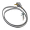 6' Gray Electric Dryer Power Cord with 30-amp, 3-wire, right-angle plug, and adjustable strain relief bracket