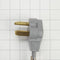 6' Gray Electric Dryer Power Cord with 30-amp, 3-wire, right-angle plug, and adjustable strain relief bracket