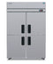 Refrigerator, Two Section Pass Thru Upright, Half Stainless Doors with Lock