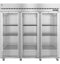 Refrigerator, Three Section Upright, Full Glass Doors with Lock
