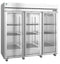 Refrigerator, Three Section Upright, Full Glass Doors with Lock