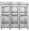 Refrigerator, Three Section Upright, Half Glass Doors with Lock