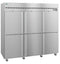 Refrigerator, Three Section Upright, Half Stainless Doors with Lock