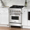 24 In. 2.8 Cu. Ft. Legacy Dual Fuel Range With 4 Burner Gas Cooktop And Electric Convection Oven In Stainless Steel