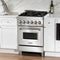 24 In. 2.8 Cu. Ft. Legacy Dual Fuel Range With 4 Burner Gas Cooktop And Electric Convection Oven In Stainless Steel