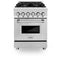 24 In. 2.8 Cu. Ft. Legacy Dual Fuel Range With 4 Burner Gas Cooktop And Electric Convection Oven In Stainless Steel