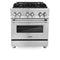 30 In. 4.0 Cu. Ft. Legacy Dual Fuel Range With 4 Burner Gas Cooktop And Electric Convection Oven In Stainless Steel