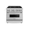 36 In. 4.6 Cu. Ft. Legacy Dual Fuel Range With 6 Burner Gas Cooktop And Electric Convection Oven In Stainless Steel