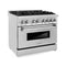 36 In. 4.6 Cu. Ft. Legacy Dual Fuel Range With 6 Burner Gas Cooktop And Electric Convection Oven In Stainless Steel