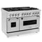 48 In. 6.0 Cu. Ft. Legacy Dual Fuel Range With 7 Burner Gas Cooktop And 2 Electric Ovens In Stainless Steel