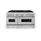 60 In. 7.4 Cu. Ft. Legacy Dual Fuel Range With 9 Burner Gas Cooktop And 2 Electric Convection Ovens In Stainless Steel